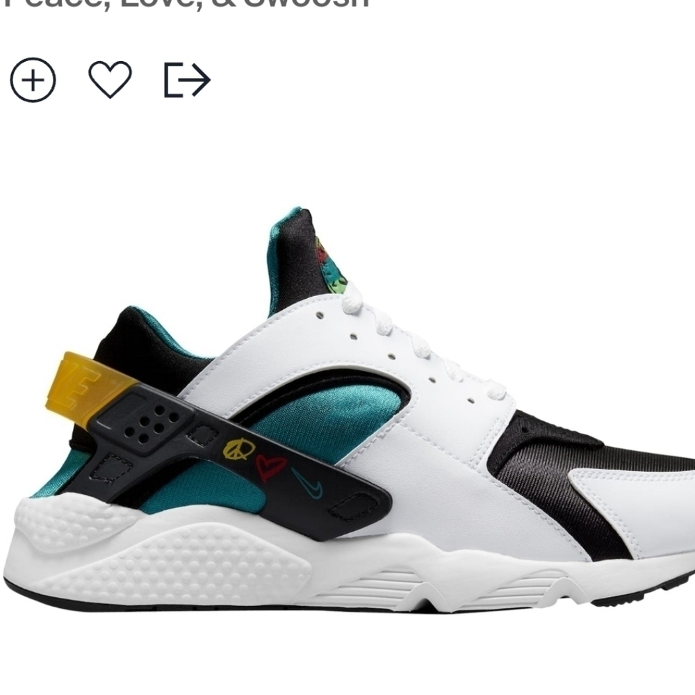 Nike Air Huarache Peace Love Swoosh White Multi child's 5.5